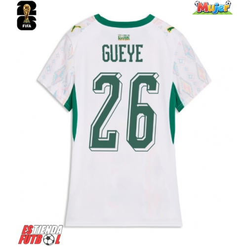 Senegal Pape Gueye #26 Primera Equipación Mujer Mundial 2026 Manga Corta